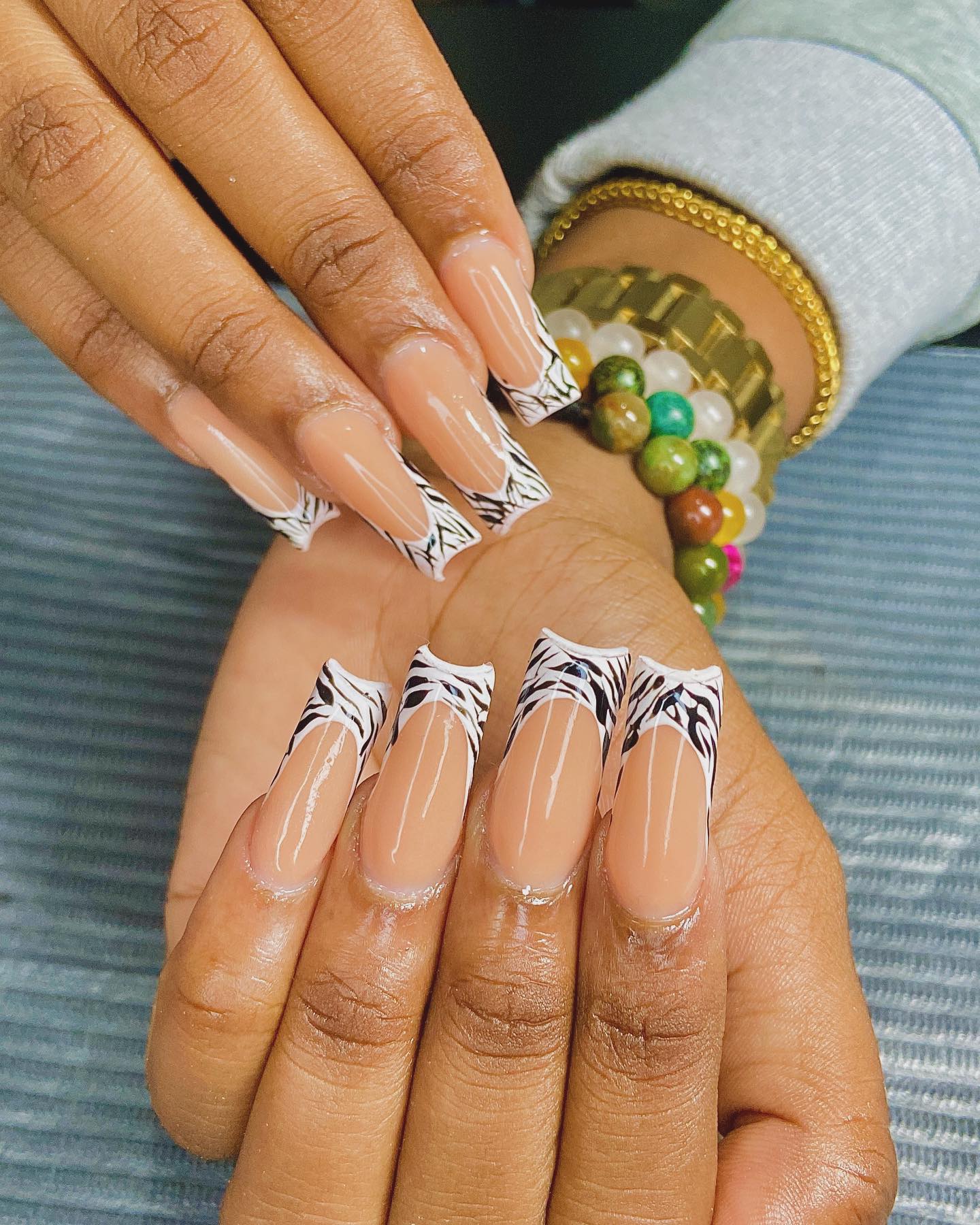 Elegant Zebra Print Nails