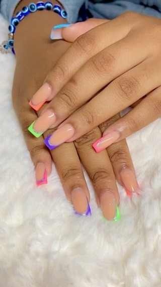 Colorful French Tip Nails