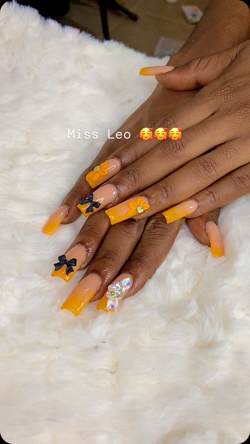 Gorgeous Yellow and Nude Nail Art