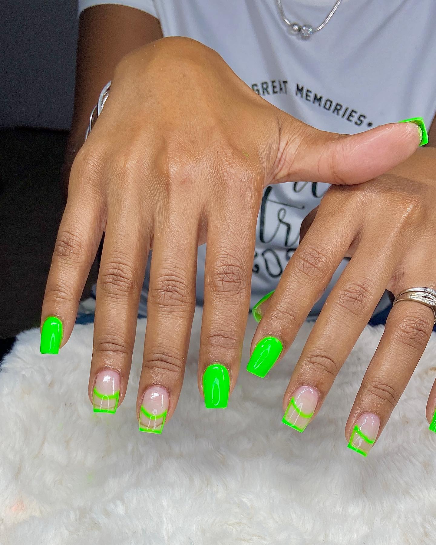 Vibrant Green Nail Art