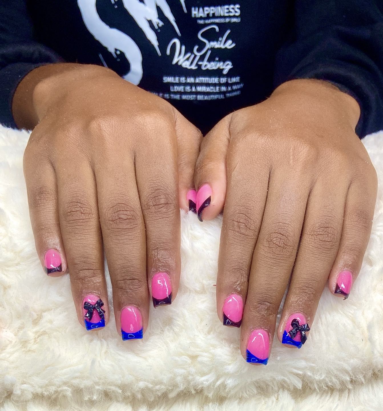 Stylish Pink and Blue Nails
