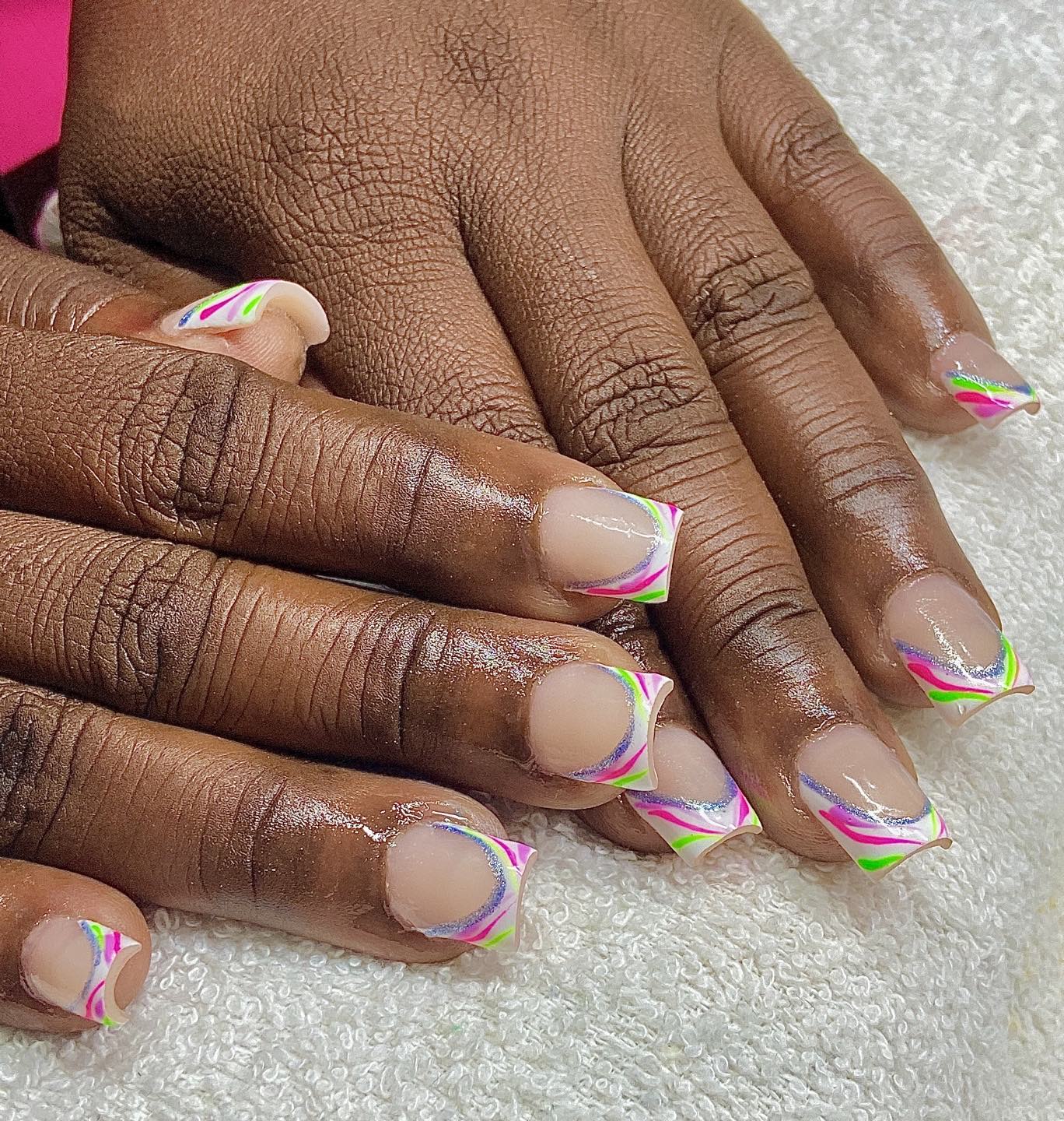 Colorful French Tip Nail Art