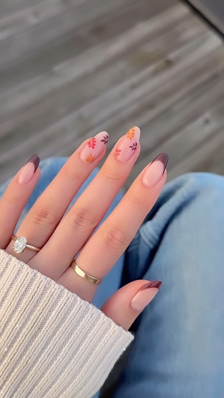 Artistic Floral Ombre Nails