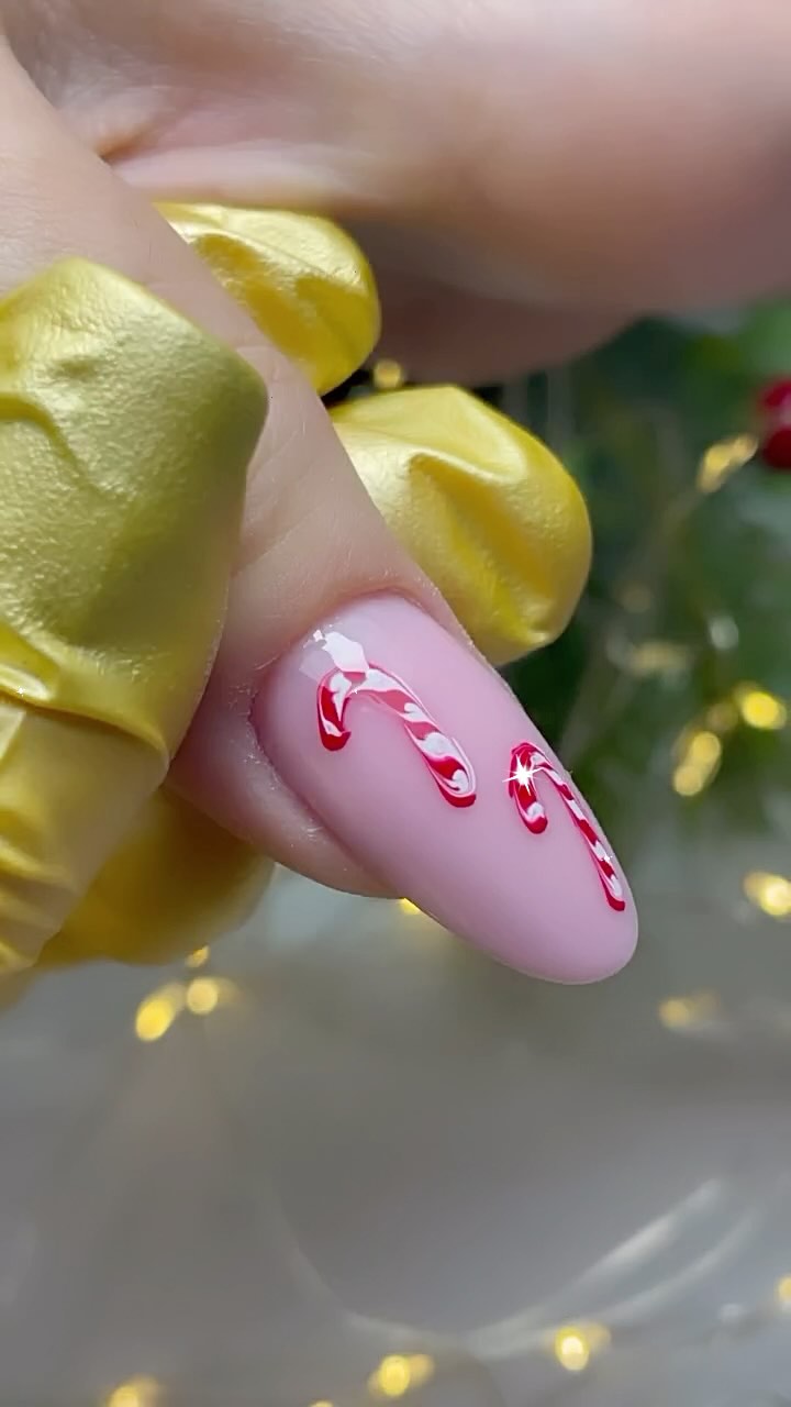 Candy Cane Inspired Nails