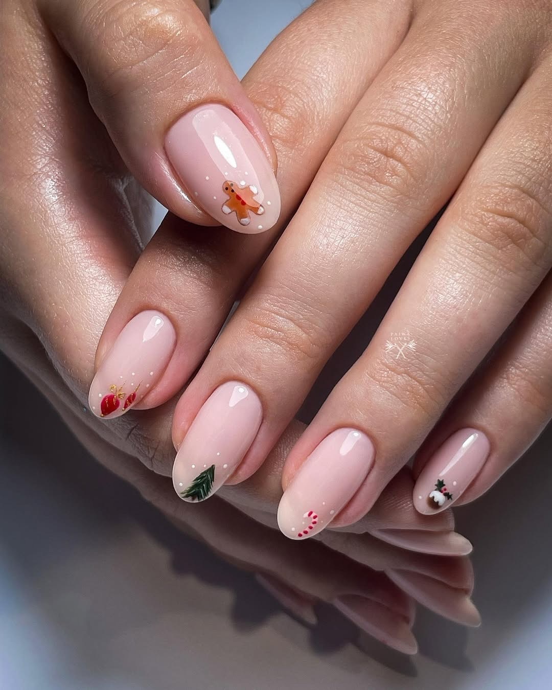 Festive Gingerbread Nail Art