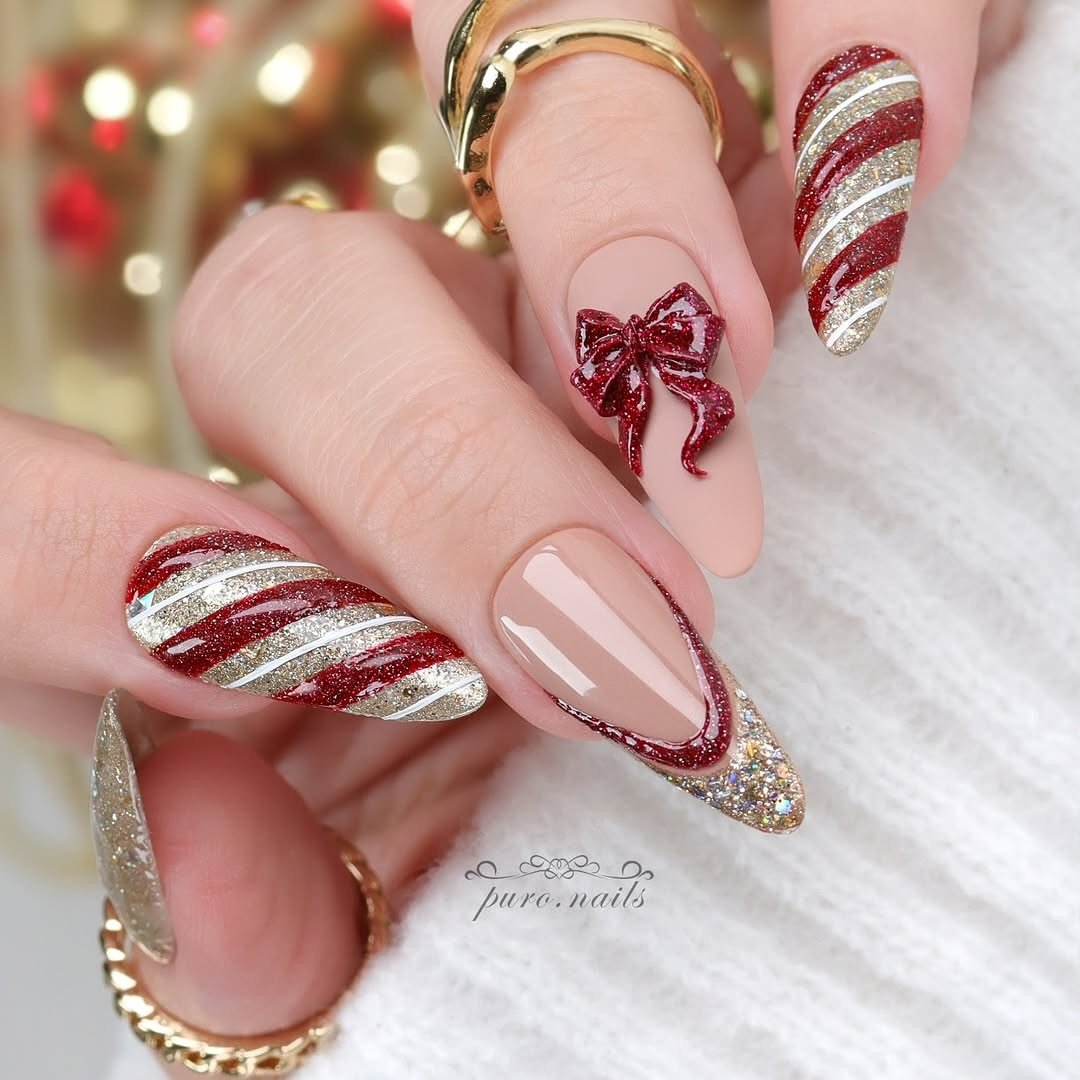 Festive Glitter Nails