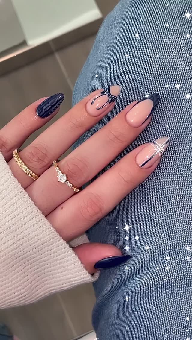Stylish Mixed Nail Design