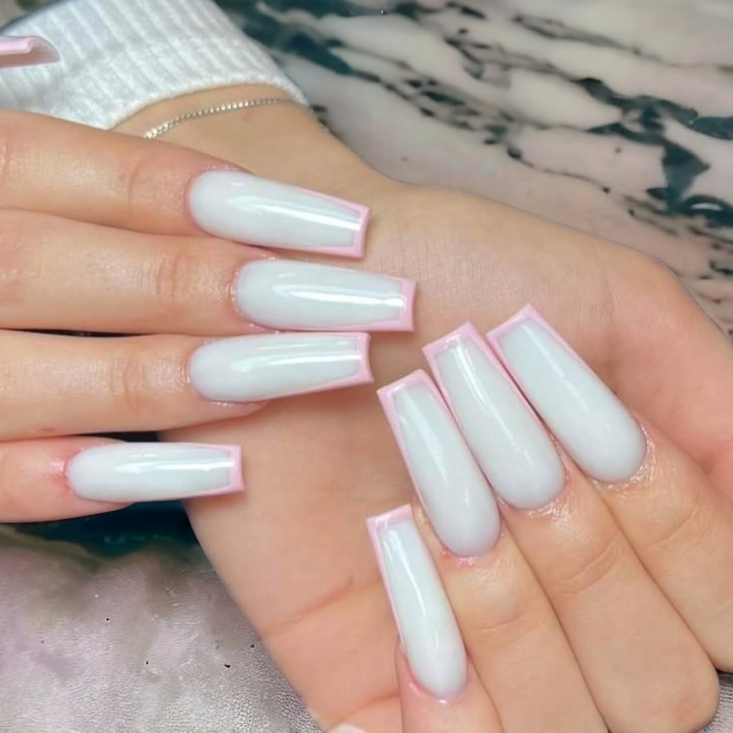 Elegant Pink French Tip Nails