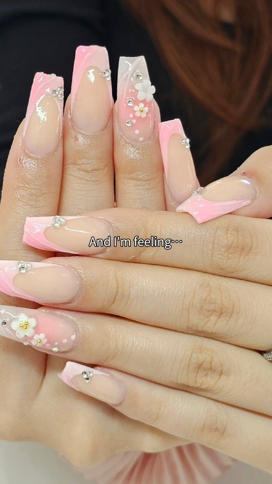 Beautiful Pink and Nude Nail Art