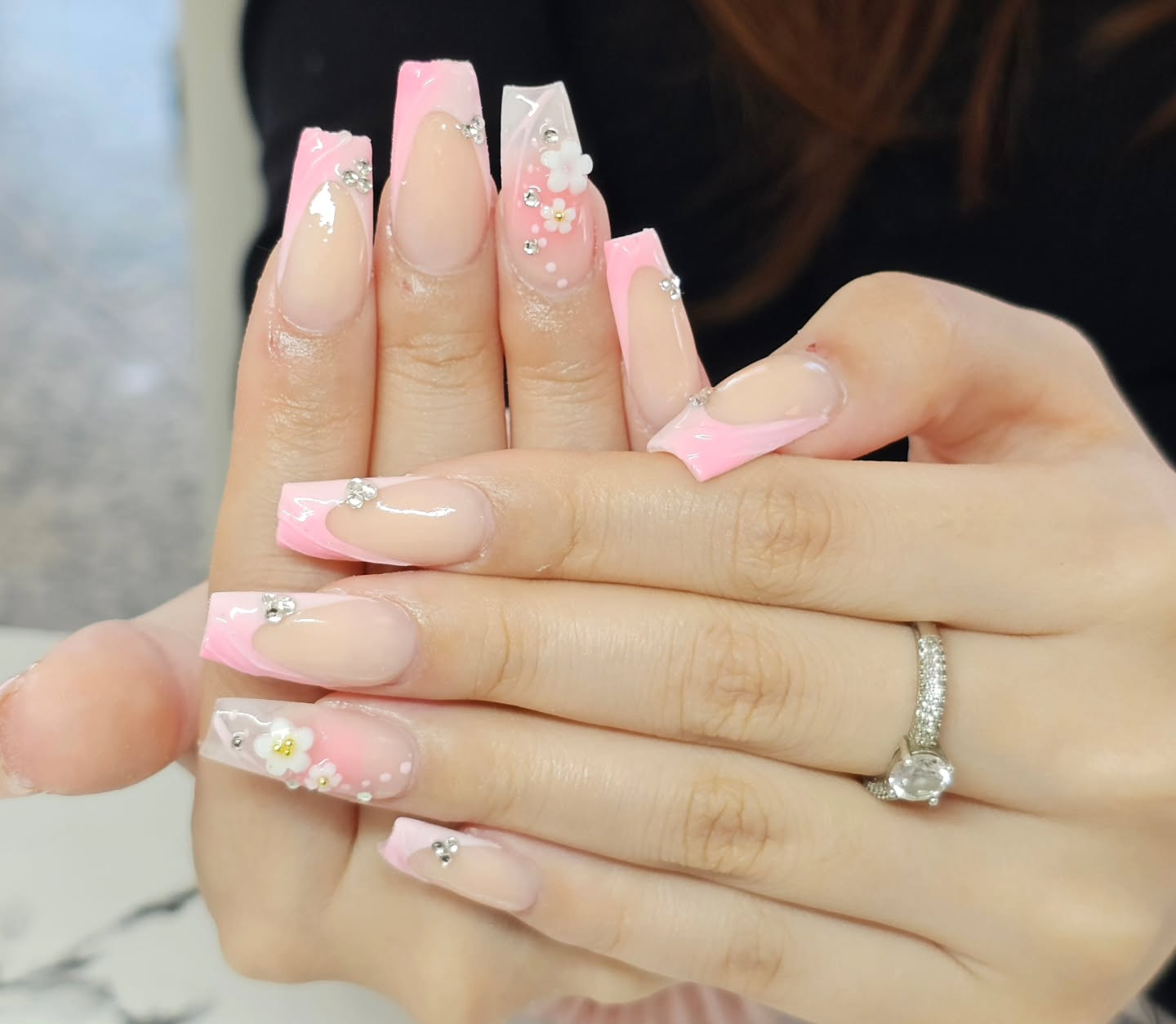 Stylish Pink and Nude Nails