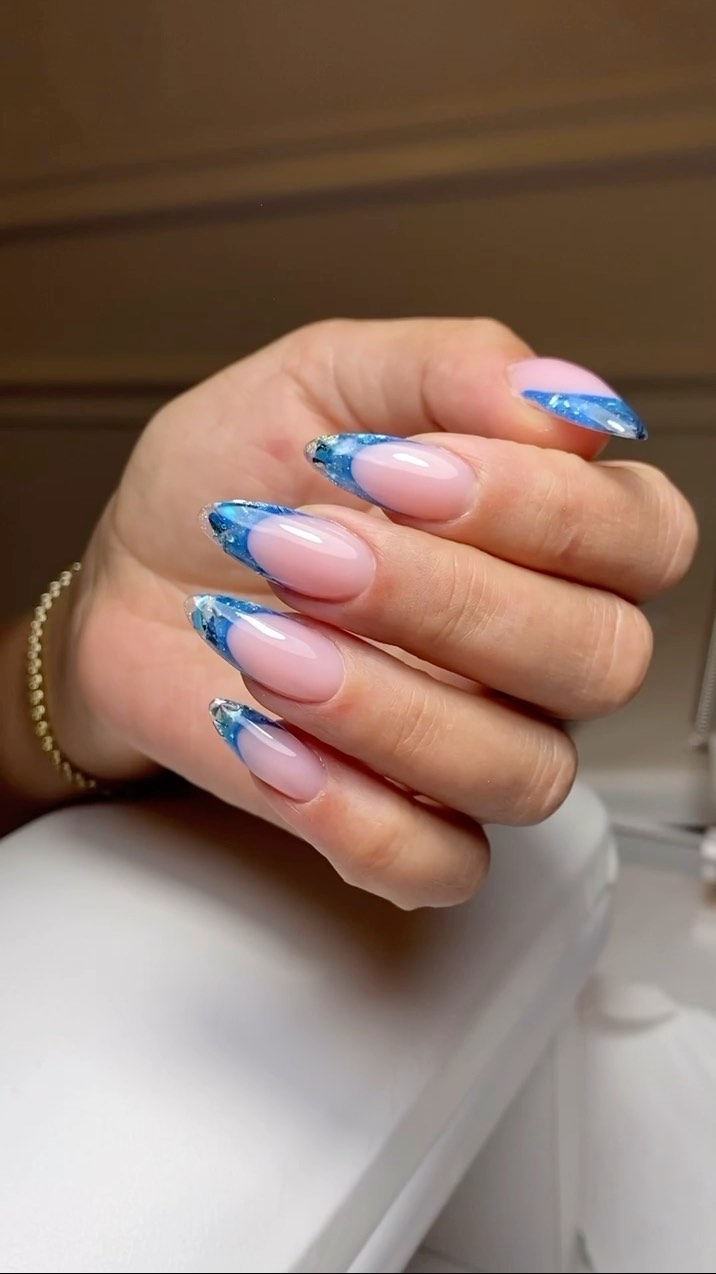 Ocean-Inspired French Nails