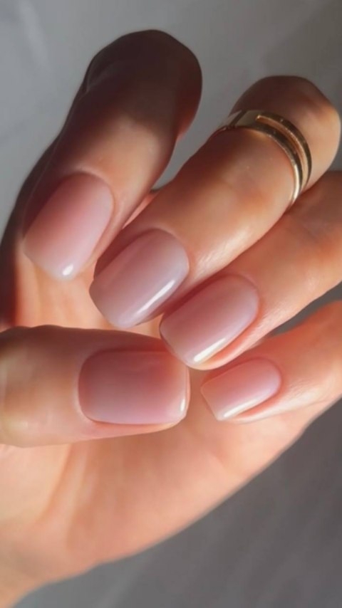 Nude Glossy Nails