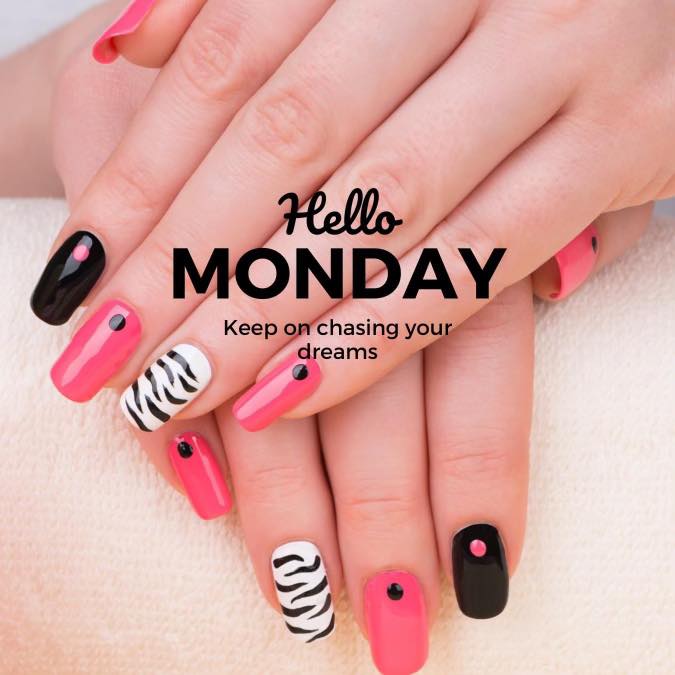 Stylish Zebra Nail Art for Mondays