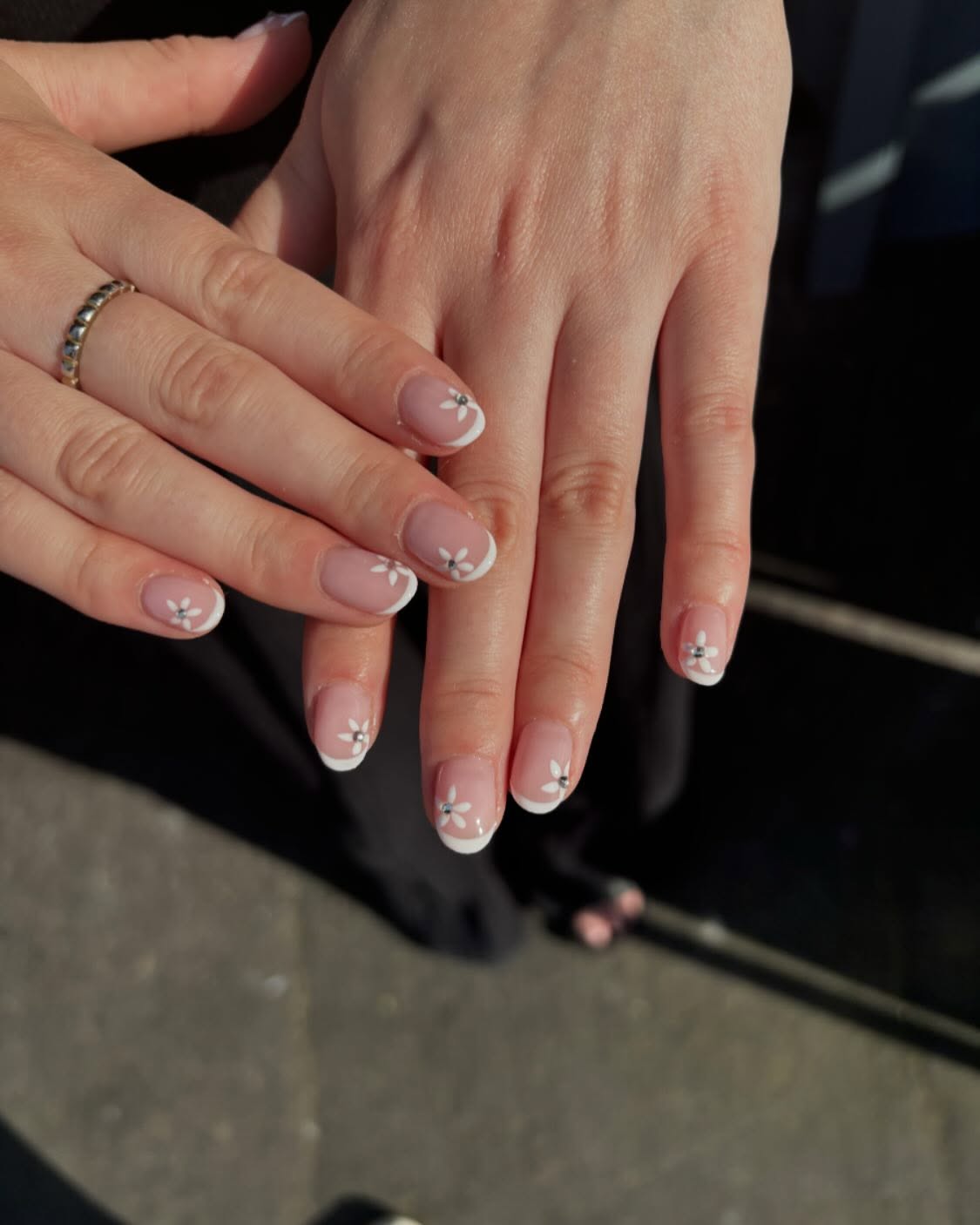 Elegant Floral French Tips